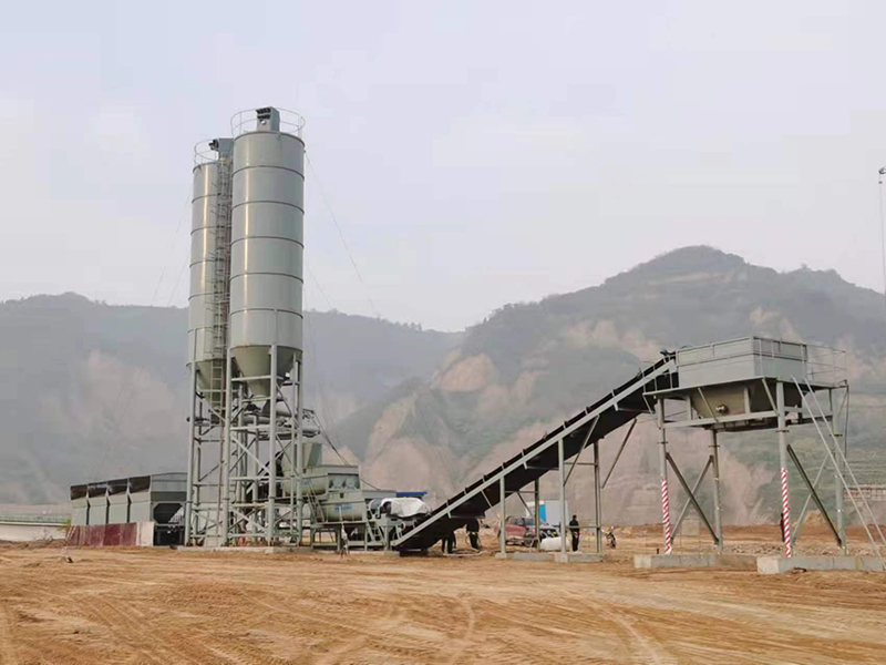 WDJ800型疊加式穩(wěn)定土拌合站配立式水泥倉