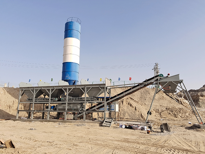 WDJ300型免基礎(chǔ)水穩(wěn)拌合站配立式水泥倉(cāng)