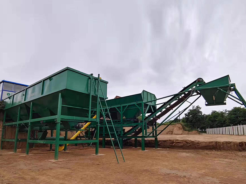 WDJ500型免基礎(chǔ)穩(wěn)定土拌合站配臥式水泥倉(cāng)